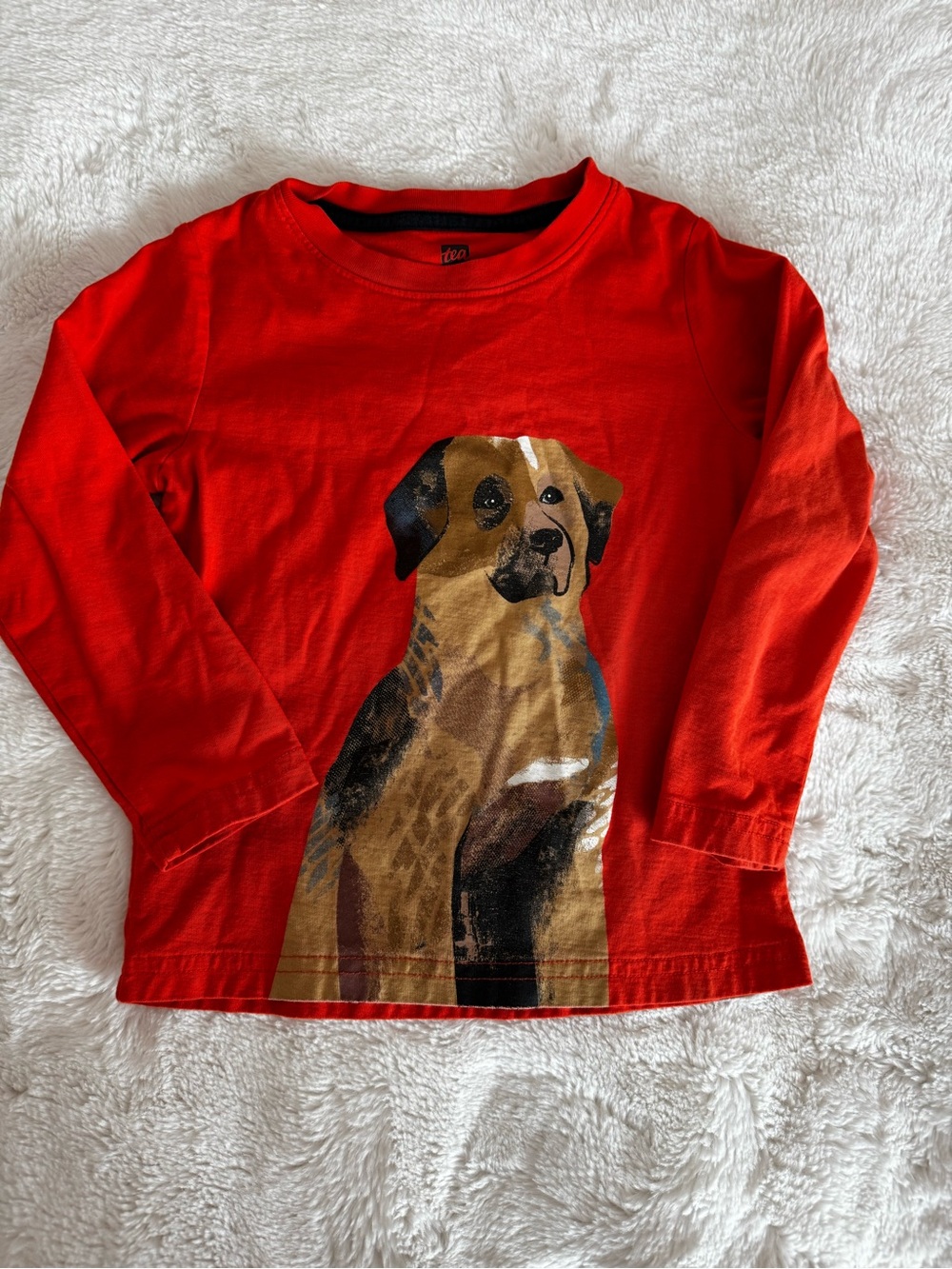 Tea Collection Kids Long-Sleeve Red Dog Graphic Tee